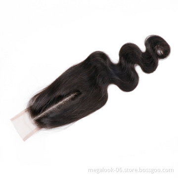 Brazilian Straight Hair 2*6 Lace Closure One Donor Virgin Human Hair 2*6 Middle Part Swiss Lace Closure Natural Color